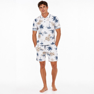 Conjunto de Camiseta Polo y Pantalones Cortos de Verano para Hombre, Personalizado, Transpirable, de Algodón, Informal, de 2 Piezas, Ropa Deportiva a Juego - Product Image 1