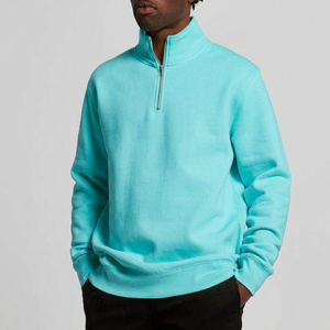 Sweat-shirt à col zippé contrasté en coton épais, style streetwear, personnalisable avec étiquette privée pour les marques de vêtements - Product Image 4
