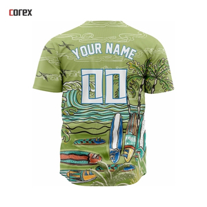 Camiseta de Béisbol Corex con Estampado Completo Color Oliva, Unisex, Manga Corta, Transpirable, Antibacteriana, con Estampado por Transferencia de Calor, Deportiva - Product Image 2