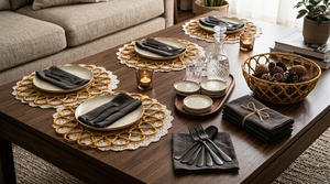 Best Seller Handwoven Rattan Sunflower Placemat Eco Style Rattan Charger Plate Natural <b>Table</b> <b>Mat</b> for Kitchen and Dining Use - Product Image 6