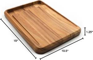 Tabla de Cortar de Madera de Acacia Natural, Tabla de Cortar de Madera Resistente, Tabla de Madera Dura para Servir Alimentos, para Uso en la Cocina, para Venta al por Mayor - Product Image 2