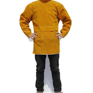 Nouvelle cape de soudage en cuir de vachette fendu, résistante au feu et aux radiations, niveau A, avec manches de protection. - Product Image 1