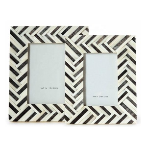 Geometric Design Bone Inlay Photo Frame for Desk Tabletop Living Room Display Showcase Bone Picture Frame Decor Accessory - Product Image 4
