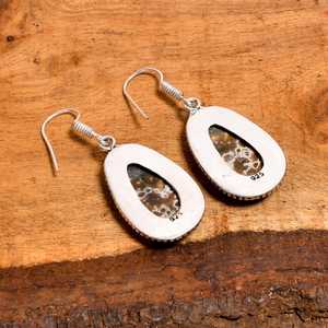Boucles d'oreilles Ocean c en argent sterling 925, style bohème, faites à la main, avec pierres précieuses, cadeau pour femmes et filles - Product Image 2