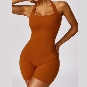 Nouvelle Collection 2026 : Combinaison de Yoga Femme Halter Ajustée pour l'Entraînement et le Sport – Effet Seconde Peau – Tenue Une Pièce - Product Image 4