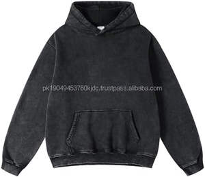 Sweat à capuche en molleton de coton de haute qualité pour hommes grande taille Logo personnalisé épaule tombante fermeture éclair complète hiver thermique brodé solide - Product Image 2