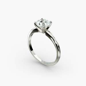Bague de mariage solitaire en or blanc 18 carats avec diamant synthétique de 1,00 carat, clarté VS1, couleur F, taille brillant rond, certifié IGI - Product Image 4