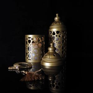 Latest Ramadan Tabletop Home Decorations Round Metal Container Shape Moroccan <b>Candle</b> <b>Holder</b> <b>Lantern</b> - Product Image 4