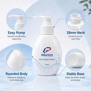 Botella Redonda de PET Blanca de 150 ml con Bomba para Jabón Líquido, Fabricante de Vietnam - Product Image 6