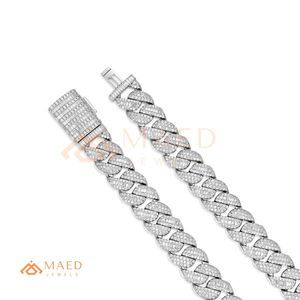 Luxury Moissanite Cuban Link <b>Chain</b> Necklace Silver Tone Baguette <b>Iced</b> <b>Out</b> Hip Hop <b>Chain</b> for Women Men Gift - Product Image 5