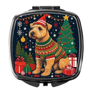 Espejo de maquillaje compacto de Navidad Lakeland Terrier, regalo de diseño de mano plegable portátil para mujeres y niñas - Product Image 1