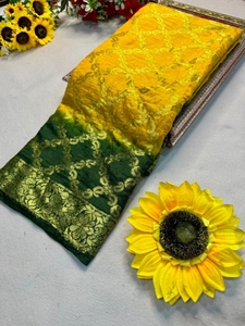 Sari en soie pure Banarasi Bandhani - Product Image 4