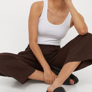 Nouvelle Arrivée Pantalon en Coton et Lin pour Femme Printemps & Été Grande Taille Couleur Unie Pantalon Ample Taille Élastique Décontracté pour Femme - Product Image 5