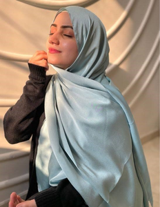 Custom Satin Plain Hijab Scarf <b>Silk</b> Feel <b>Head</b> <b>Wrap</b> Shawl OEM ODM Customized Fabric Manufacturing Service - Product Image 3