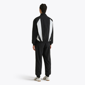 Chándal Negro para Hombre, Cierre de Cremallera Completo, Corte Regular, Cuello Alto, Color Sólido, Transpirable, Poliéster, Ropa Deportiva Informal - Product Image 3