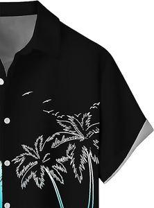 Chemises Hawaïennes Personnalisées pour Hommes – Style Vintage, Décontractées, en Coton, Imprimé Numérique, Anti-Plis, Séchage Rapide, Respirantes, Col en V – Vente en Gros - Product Image 3