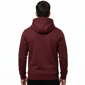 Sudadera con Capucha para Hombre, Corte Regular, Color Sólido, Felpa Francesa, Informal, con Bolsillo Lateral, para Otoño - Product Image 3