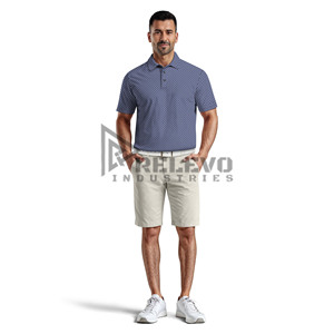 Camisa de Golf para Hombre, de Manga Corta, Asimétrica, con Logotipo Frontal, Informal, de Lona 100% Algodón, Transpirable y Antiarrugas - Product Image 2