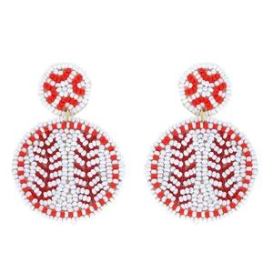 Wholesale Custom Team <b>Spirit</b> Softball Jewelry Handmade <b>Optic</b> Yellow Bead Earrings Boutique Sports Women and Girls Accessories - Product Image 3