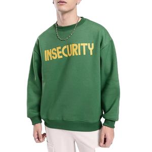 Sweat-shirt d'hiver pour homme 100% coton polaire léger uni manches longues col rond broderie logo personnalisé - Product Image 1