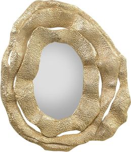 Round Metal Wall <b>Mirror</b> With Stone Texture Rustic Decorative Framed Design - Product Image 3