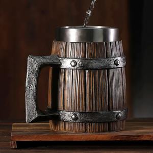 Rustic Wooden Coffee Mug <b>Reusable</b> Wood Beverage <b>Cup</b> - Product Image 1