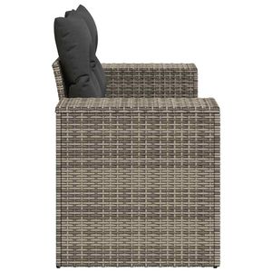 Sofá de Jardín de Ratán PE Gris con Patas Ajustables Medianas, Muebles de Exterior Cómodos y Elegantes - Product Image 5