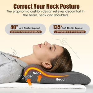 Cuscino Massaggiante Ergonomico in Memory Foam per Collo con Riscaldamento a 3 Livelli, Vibrazione a 3 Intensità, Timer 30 Minuti, Massaggiatore per Schiena - Product Image 3