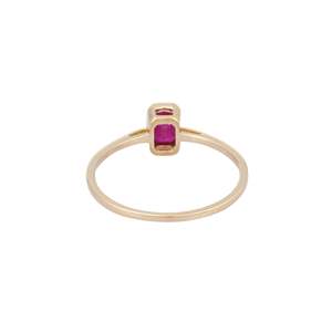 14K White Gold Natural Ruby Solitaire Wedding Ring Resizable Pear Cut Statement Ring - Product Image 4