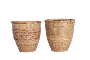 Eco-Friendly Vietnam Bamboo Tapered <b>Flower</b> Pots Planters Unique Indoor Home Decoration Christmas Handmade Embossing Printing - Product Image 3