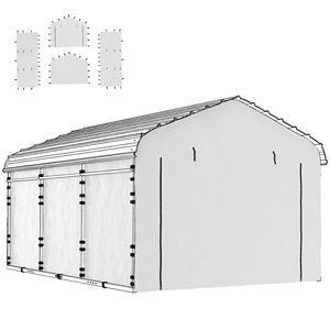 Pannello Laterale di Ricambio Singolo Bianco UPF50+ in PVDF per Tettoie Auto 12FT X 20FT, Impermeabile - Product Image 1