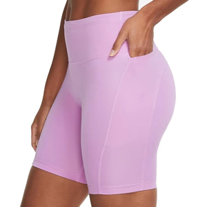 Shorts de sport pour femme, taille haute, couleur unie, en tricot élasthanne, respirant, taille élastique, sexy, pour le fitness, tendance, fabricant OEM - Product Image 4