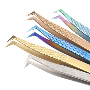 Pince à épiler personnalisée en acier inoxydable, nouvelle tendance, vente chaude, précise et durable, pour isolation des cils, à pointe incurvée et à pointe en fibre lisse - Product Image 2
