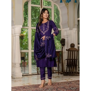 Ensemble élégant Kurti, pantalon et dupatta pour femmes - Product Image 6