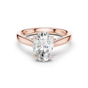 Bague de fiançailles solitaire unique en or 18K 14K 9K avec diamant de laboratoire ovale de 2,00 carats, pureté E VVS VS, excellente qualité, pour mariée - Product Image 1