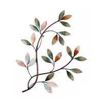 Décoration murale tendance moderne et décorative en métal de forme ronde avec motif floral pour la décoration intérieure ou extérieure