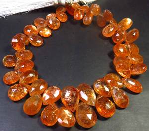 Cuentas facetadas de piedra solar arcoíris africana de alta calidad, corte pera, color naranja, 8-15 mm, hilo de 8.5 pulgadas, gema natural para la fabricación de joyas DIY - Product Image 4