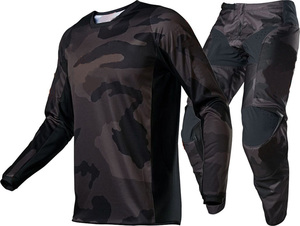 Ensemble de motocross pour homme, maillot et pantalon noirs à manches longues, polyester à séchage rapide, pour toutes les saisons, vêtements de course moto - Product Image 4