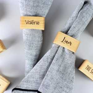 Wooden Napkin Rings Square Shape custom wedding handmade napkin Modern Design Personalized Wedding <b>Table</b> Decoration - Product Image 5