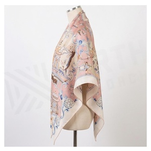 NORTH APPROACH Elegant Women's <b>Square</b> <b>Silk</b> <b>Scarf</b> Chinoiserie Print Multi-Functional Fashion Accessory Customizable All Seasons - Product Image 3