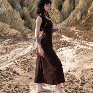 Vestido largo sin espalda con capucha para mujer, estilo elfo bohemio, ropa de festival, vestido de hada boho, vestido largo, ropa de playa - Product Image 1