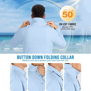 Chemises de randonnée et de pêche à séchage rapide pour hommes, manches longues, multi-poches, chemises boutonnées pour hommes, vêtements de plein air, chemise de randonnée pour hommes - Product Image 4