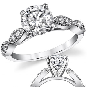 Anillo de Compromiso y Matrimonio de Diamante Natural de 18k/22k/24k, con Corte Festoneado, Diamante Cultivado en Laboratorio, Certificado IGI, para Mujer - Product Image 1