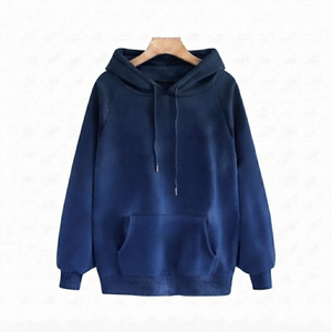 Custom DROGEN EXPORT <b>Navy</b> Blue Solid <b>Hoodie</b> Breathable Quick Dry Polyester/Cotton 350g Embroidered Winter Fashion Jersey <b>Men's</b> - Product Image 1