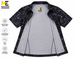 เสื้อตกปลาผู้ชาย UPF 50 ลายพืช แห้งเร็ว โพลีเอสเตอร์ แขนสั้น ติดกระดุม ไซส์ผู้ใหญ่ - Product Image 3