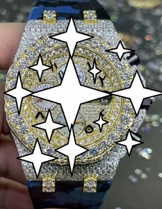 Luxury Men's Mechanical Watch Yellow Gold Case Sapphire Crystal Analog Dial <b>Chronograph</b> Silicone Band - Product Image 1