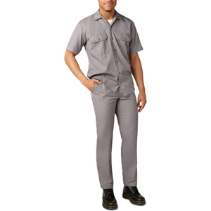 Unisex Workwear Set Solid Color Short Sleeve Shirt <b>Pants</b> Viscose/Polyester Breathable Eco-Friendly Quick Dry Plus Size Casual - Product Image 1