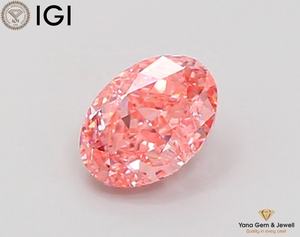 เพชรทรงรี 1.00 กะรัต พร้อมใบรับรอง IGI เพชร CVD ที่ได้รับการเพาะเลี้ยงในห้องปฏิบัติการ สีชมพูสดใสแฟนซี ความสะอาดระดับ VS2 สำหรับจี้เพชรหรูหราสำหรับเจ้าสาว - Product Image 1