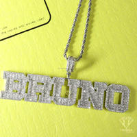 Collier Hip Hop de Luxe avec Pendentif Lettre 'CEO King' en Moissanite et Diamants Sertis