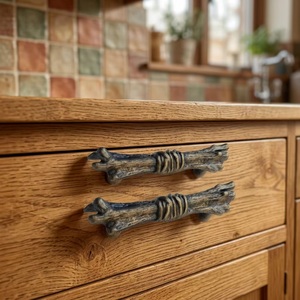 Poignée de meuble rustique industrielle en fonte, forme d'arbre rouillé, durable, pour commode et usage salle à manger - Product Image 4
